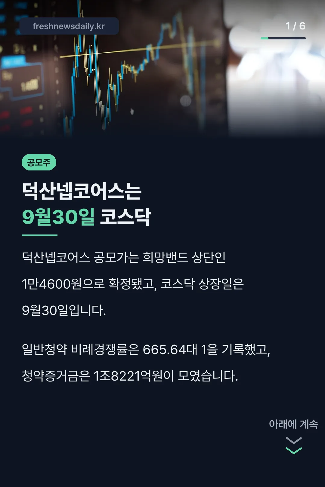 덕산넵코어스는 9월30일 코스닥